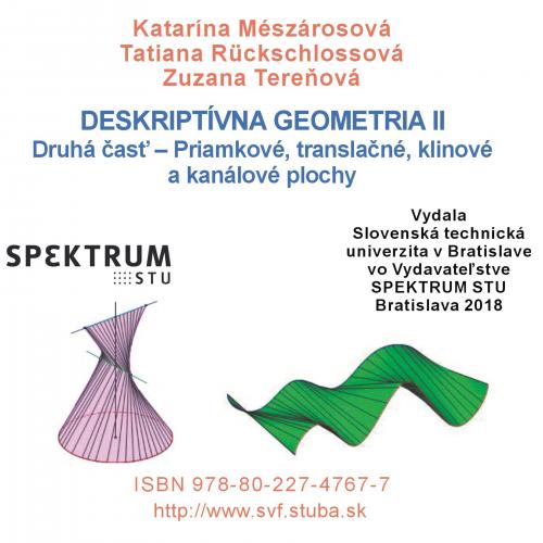 Deskriptívna geometria II, Druhá časť - Priamkové, translačné, klinové a kanálové plochy